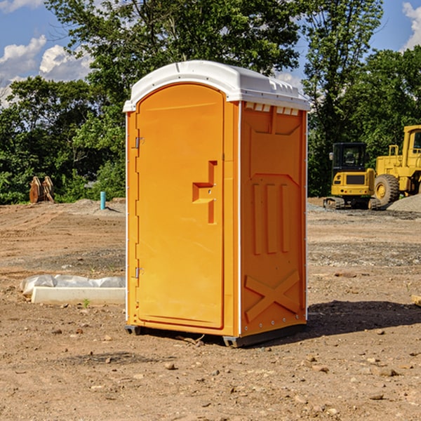 how often are the portable restrooms cleaned and serviced during a rental period in Cadiz OH